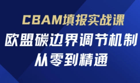 CBAM填报实战课，欧盟碳边界调节机制，从零到精通-轻创项目网