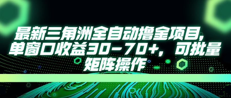 （14191期）最新三角洲全自动撸金项目，单窗口收益30-70+，可批量矩阵操作-轻创项目网