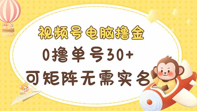 （14220期）视频号电脑撸金 0撸单号30+ 可矩阵 无需实名多号多得-轻创项目网