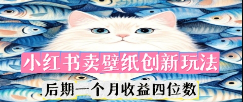 小红书卖壁纸创新玩法，后期一个月收益四位数-轻创项目网