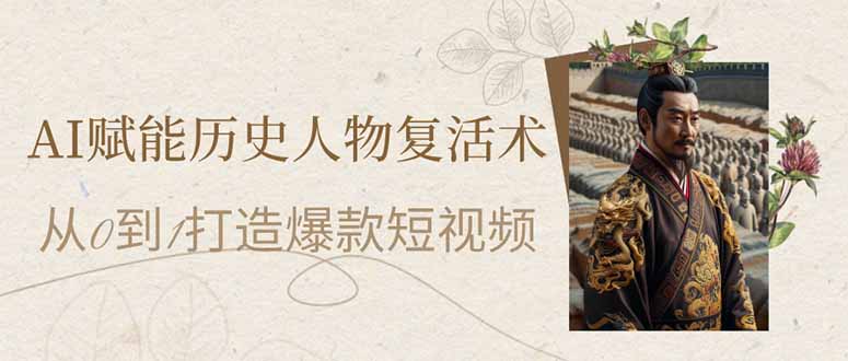（14311期）AI赋能历史人物复活术：从0到1打造爆款短视频-轻创项目网