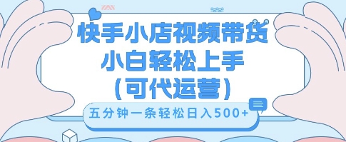 快手视频带货挣佣金，从开通到发布挂链接，小白轻松学会，5分钟搬运一条，轻轻松松日入5张【揭秘】-轻创项目网