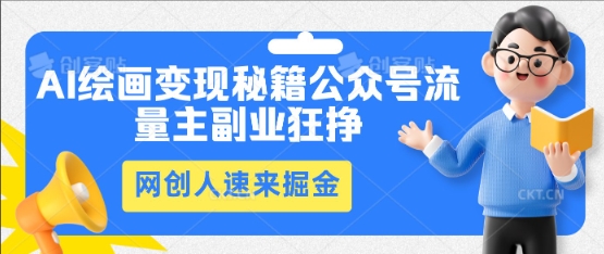 AI绘画变现秘籍：公众号流量主副业狂挣，网创人速来掘金-轻创项目网
