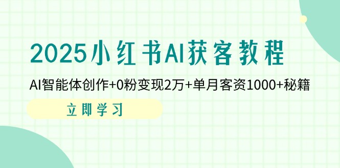 （14301期）2025小红书AI获客教程：AI智能体创作+0粉变现2万+单月客资1000+秘籍-轻创项目网