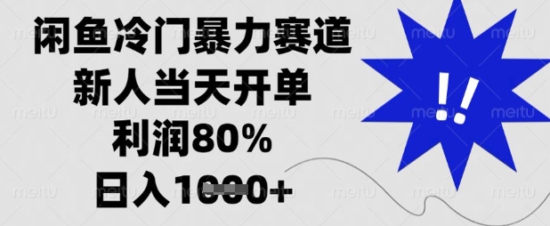 闲鱼冷门暴力赛道，新人当天开单，利润80%，日入数张【揭秘】-轻创项目网